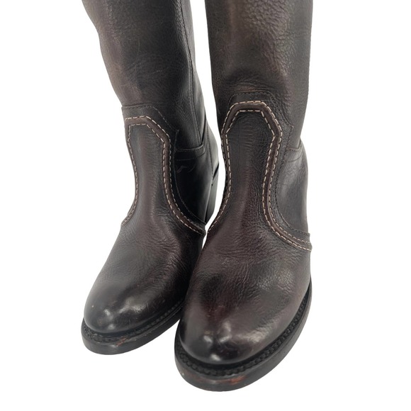 FRYE Jane 77231 Women's Brown leather calf boots with heel size 6.5 B - Picture 5 of 6